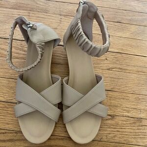 beige wedge sandals